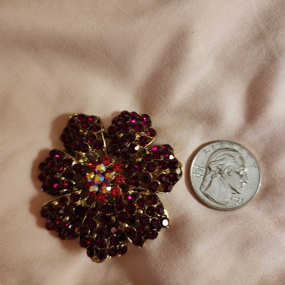 Victorian Flower Red Garnet Glass.